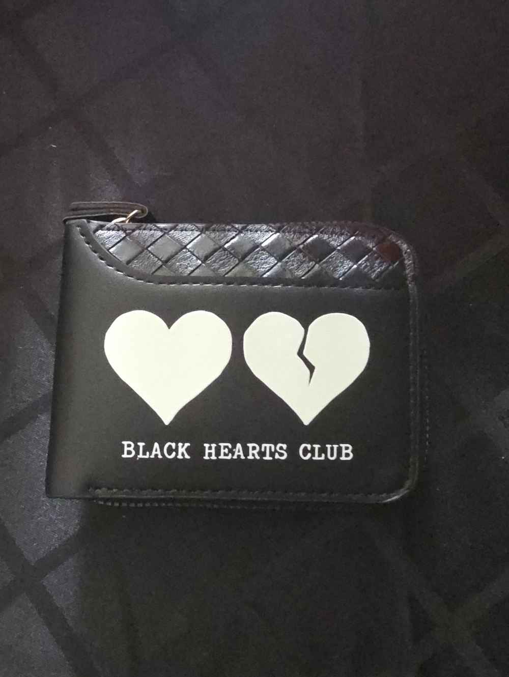 Black Hearts Club Black Bi-Fold Wallet
